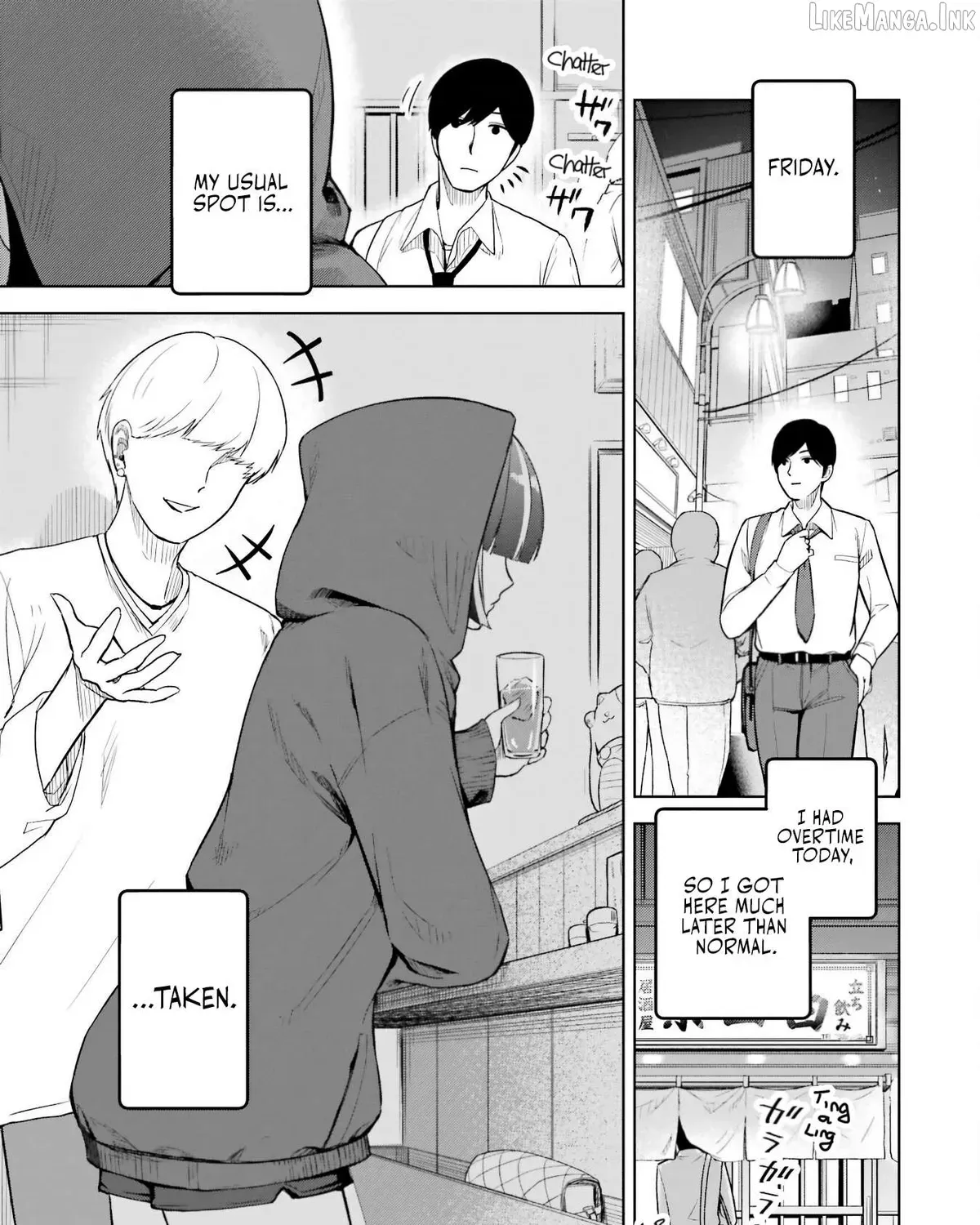 The Story of the Cool, Downer-type University Girl Beside Me at the Standing Bar - Chapter 7 - Page 1