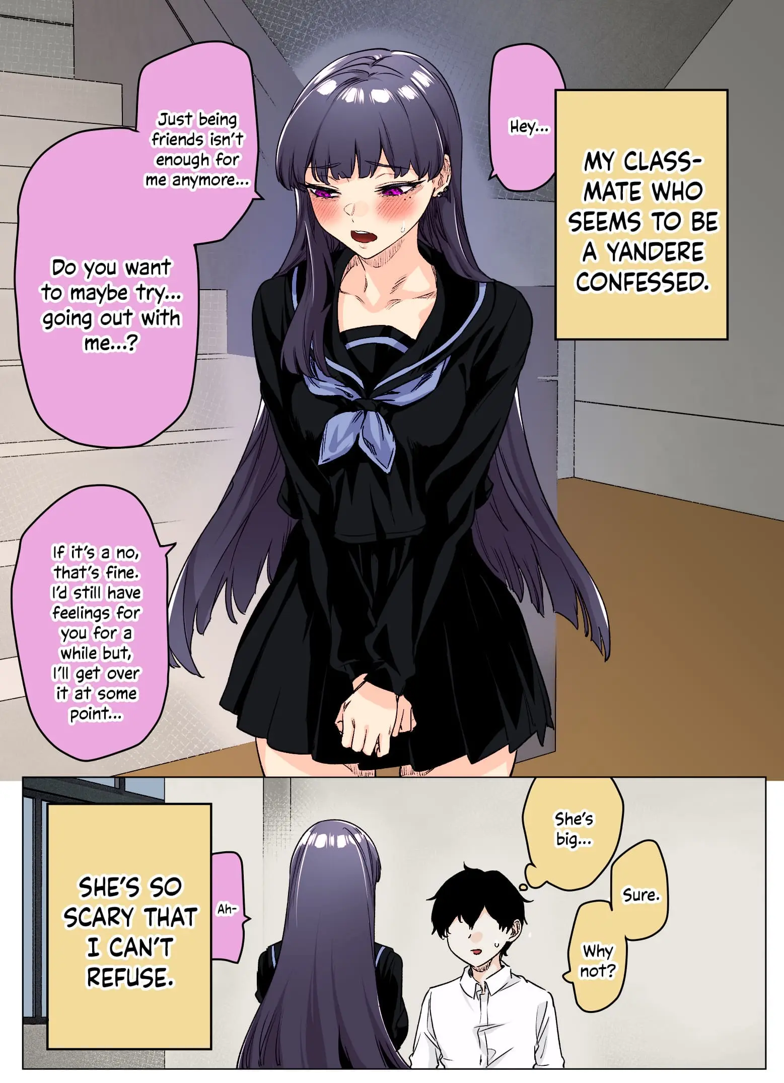 I Thought She Was a Yandere, but Apparently She's Even Worse (Colored) - Chapter 12 - Page 1