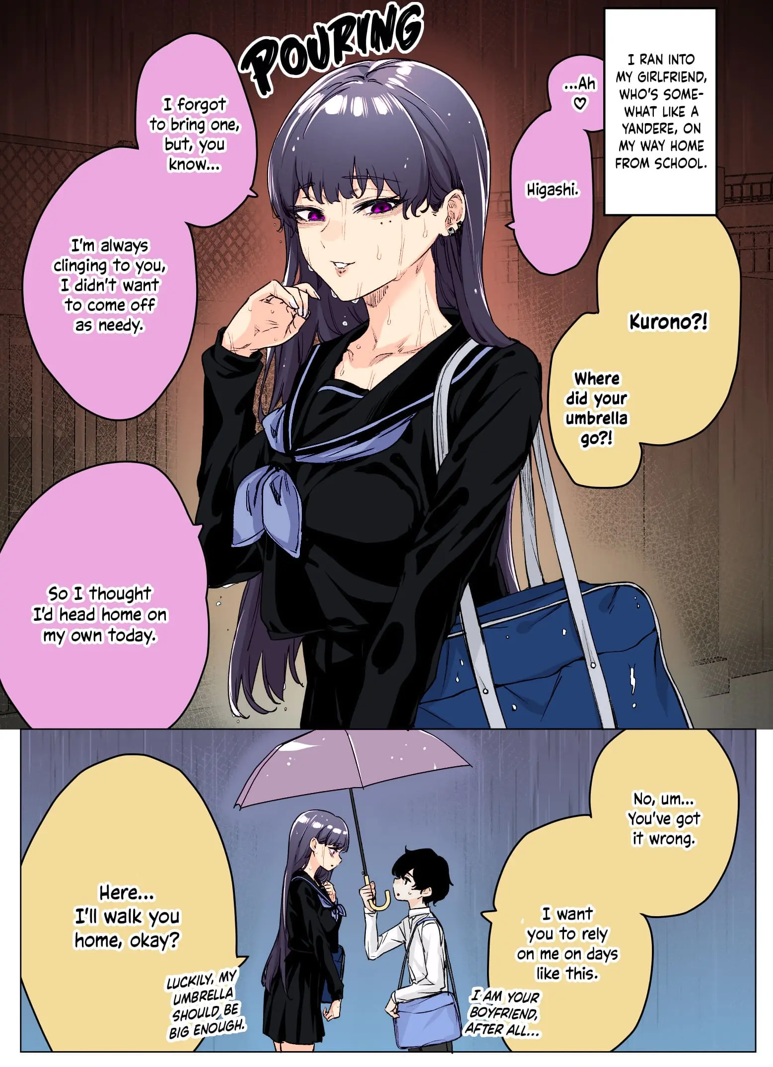 I Thought She Was a Yandere, but Apparently She's Even Worse (Colored) - Chapter 15 - Page 1