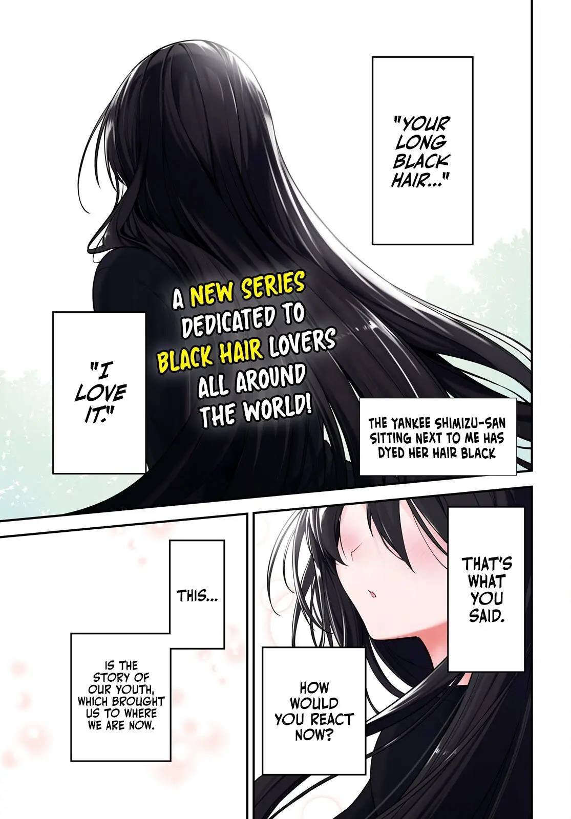 Tonari no Seki no Yankee Shimizu-san ga Kami o Kuroku Sometekita - Chapter 1 - Page 1