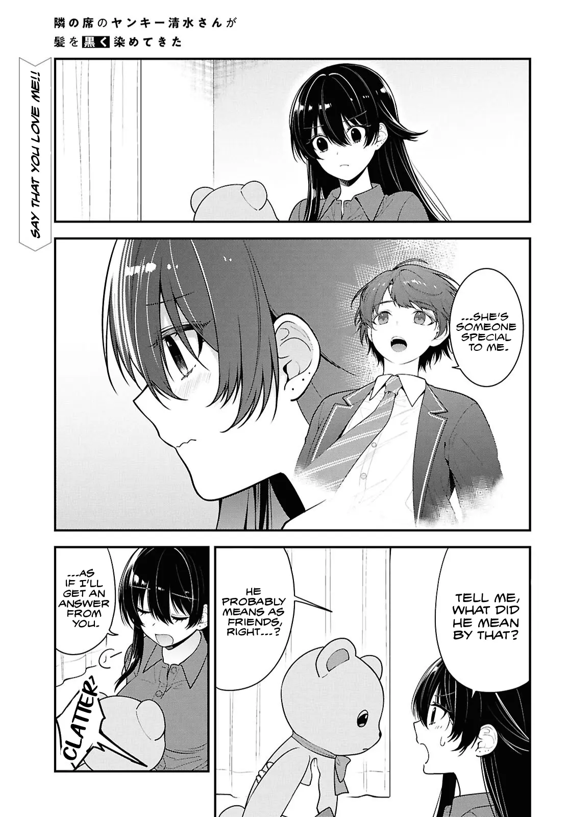 Tonari no Seki no Yankee Shimizu-san ga Kami o Kuroku Sometekita - Chapter 10 - Page 1